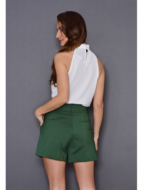 SHORT BOTÃO FORRADO VERDE 36